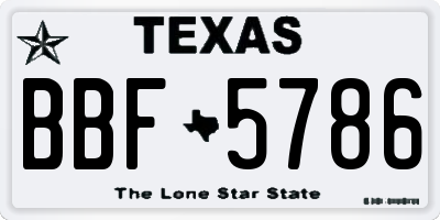 TX license plate BBF5786