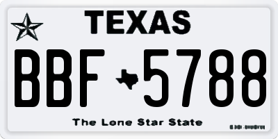 TX license plate BBF5788