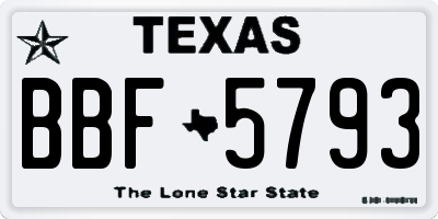 TX license plate BBF5793