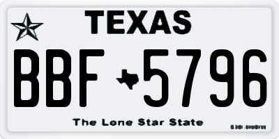 TX license plate BBF5796