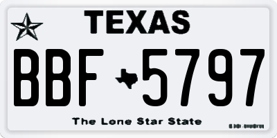 TX license plate BBF5797