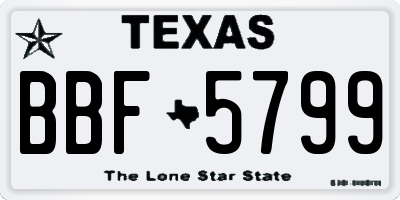 TX license plate BBF5799