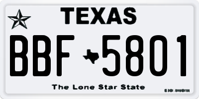 TX license plate BBF5801