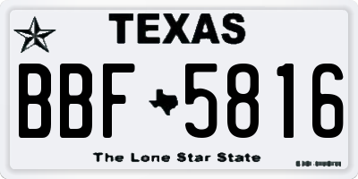 TX license plate BBF5816