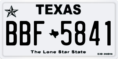 TX license plate BBF5841