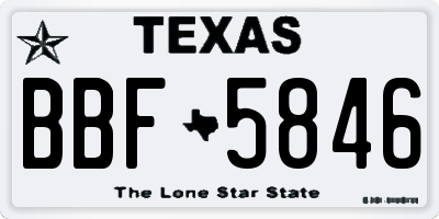 TX license plate BBF5846