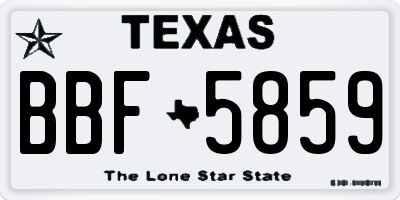 TX license plate BBF5859