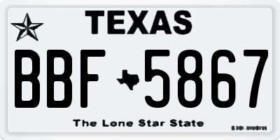 TX license plate BBF5867