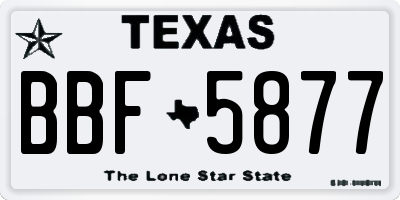 TX license plate BBF5877