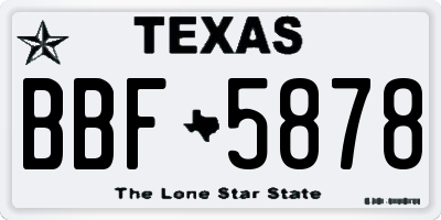 TX license plate BBF5878