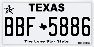TX license plate BBF5886