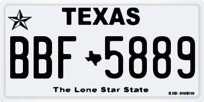 TX license plate BBF5889