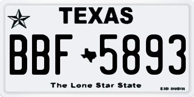 TX license plate BBF5893