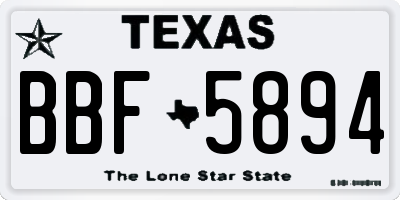 TX license plate BBF5894