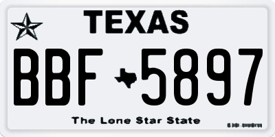 TX license plate BBF5897
