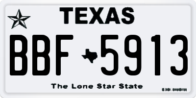 TX license plate BBF5913