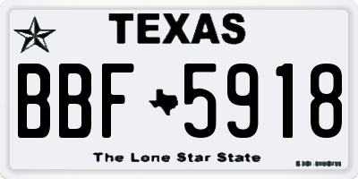 TX license plate BBF5918