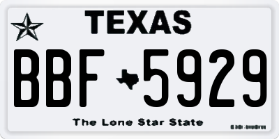 TX license plate BBF5929