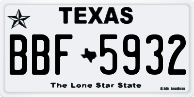 TX license plate BBF5932