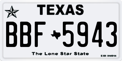 TX license plate BBF5943