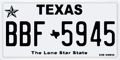 TX license plate BBF5945