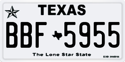 TX license plate BBF5955