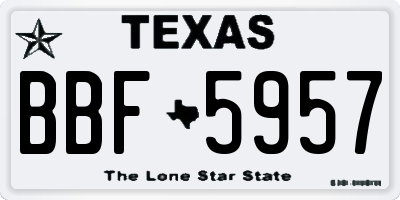 TX license plate BBF5957