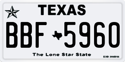 TX license plate BBF5960