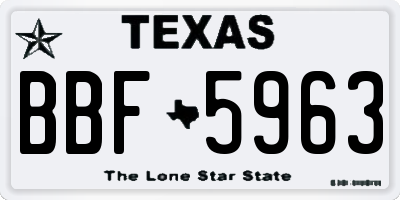 TX license plate BBF5963
