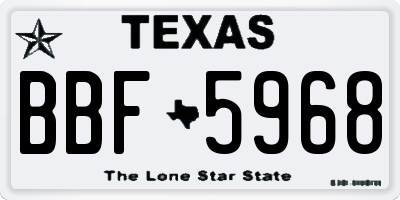 TX license plate BBF5968