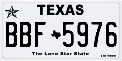 TX license plate BBF5976