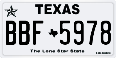 TX license plate BBF5978
