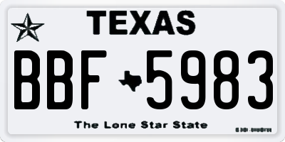 TX license plate BBF5983