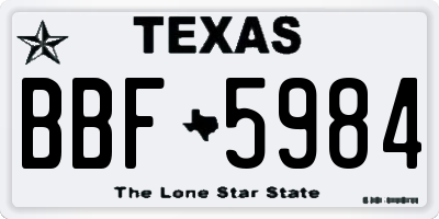 TX license plate BBF5984