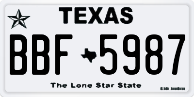 TX license plate BBF5987
