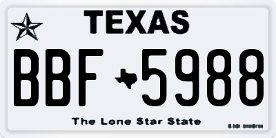 TX license plate BBF5988