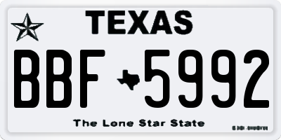 TX license plate BBF5992