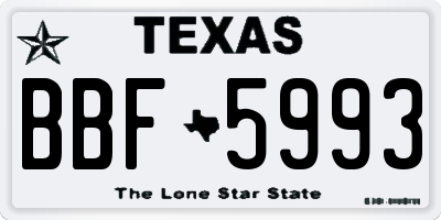 TX license plate BBF5993