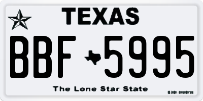 TX license plate BBF5995