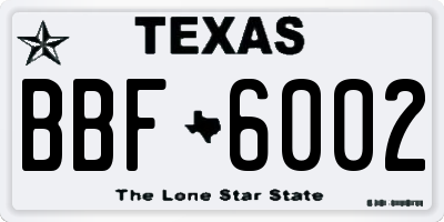 TX license plate BBF6002