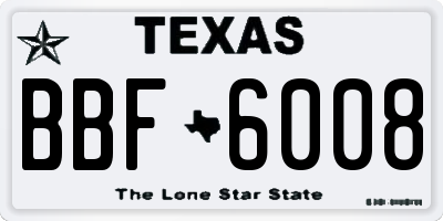 TX license plate BBF6008