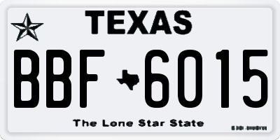 TX license plate BBF6015