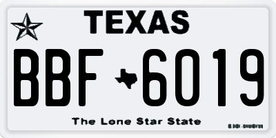TX license plate BBF6019