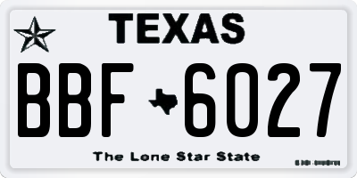 TX license plate BBF6027