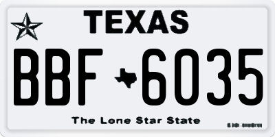 TX license plate BBF6035