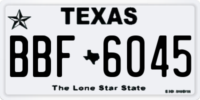 TX license plate BBF6045