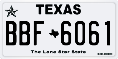 TX license plate BBF6061