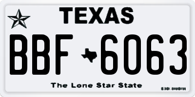 TX license plate BBF6063