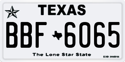 TX license plate BBF6065