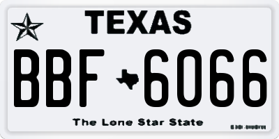TX license plate BBF6066